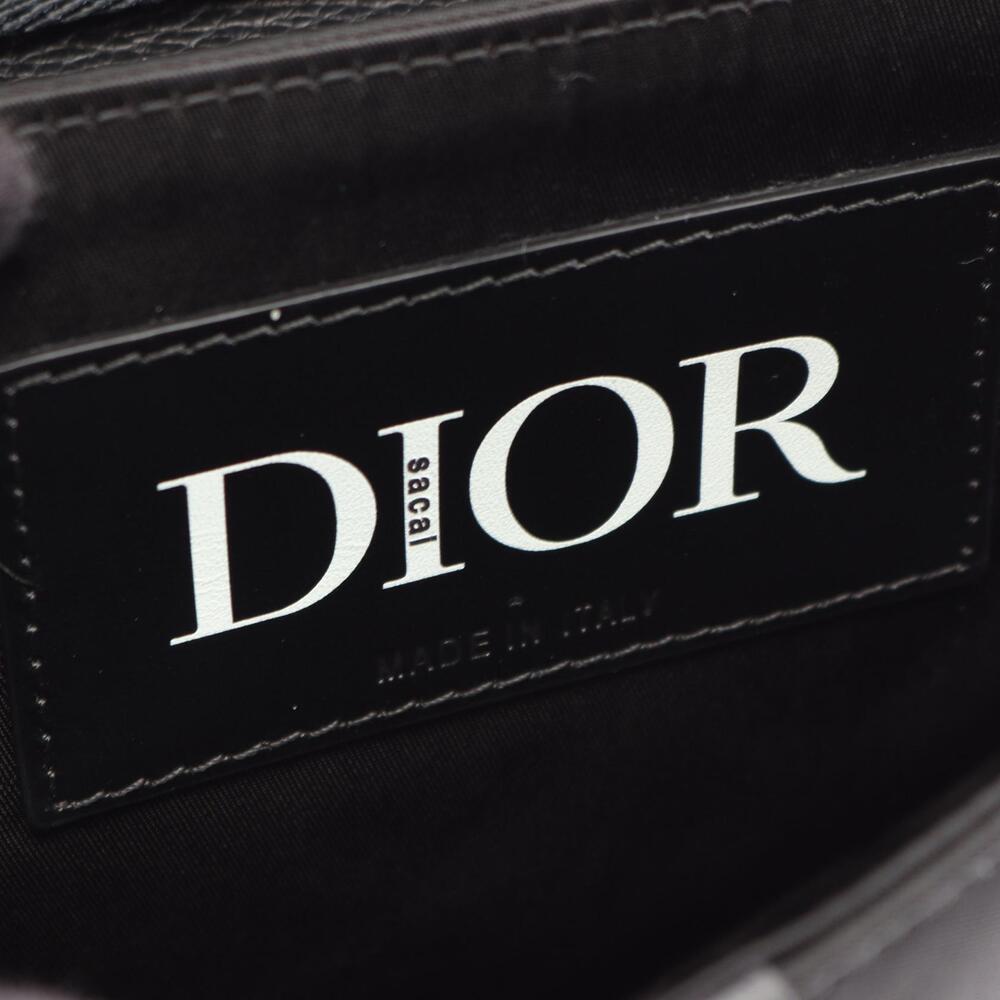 Christian Dior Sacai Saddle Bag Shoulder Leather Black - Picture 4 of 8